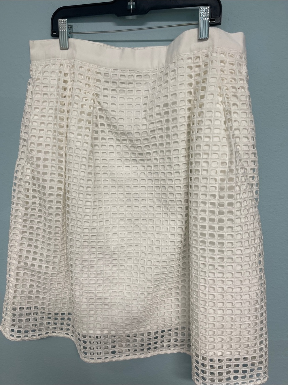 LOFT White Eyelet Circle Skirt